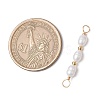 Natural Cultured Freshwater Pearl Rice Beaded Connector Charms X-PALLOY-JF03703-2