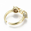 Brass Micro Pave Clear Cubic Zirconia Cuff Rings X-RJEW-S044-076-NF-4