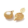 Rack Plating Brass Rd Cubic Zirconia Bead Cage Pendants KK-K362-10G-3