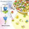 90Pcs 9 Colors Acrylic Lampwork Pendants PALLOY-CJ00048-2