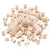 250 Pcs 2 Styles Wooden Empty Spools WOOD-TA0001-58-3