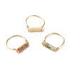 Natural Jade Column Beads Finger Ring RJEW-JR00404-03-1