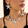 Starfish Iron Link Chain Necklaces & Stud Earrings Sets FS-WG81930-02-2