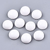 Spray Painted White Wood Cabochons WOOD-TAC0001-23A-1