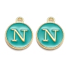 Golden Plated Alloy Enamel Charms X-ENAM-Q437-15N-1