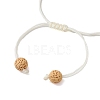 Natural Lava Rock & Natural Howlite & Glass Seed Beaded Braided Bracelets BJEW-MZ00063-01-4