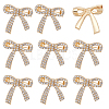 10Pcs Bowknot Shape Alloy Rhinestone Brooches for Backpack Clothes JEWB-PH0001-40-1