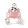Cherry Quartz Glass Pumpkin Pendants PALLOY-JF02377-1