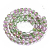 Frosted Spray Painted Glass Beads Strands GLAA-N035-03B-C01-2