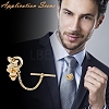 Brass Tie Tack Clutch with Chains KK-WH0083-11P-3