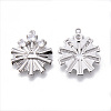 Brass Micro Pave Clear Cubic Zirconia Pendants KK-N232-147-NF-2