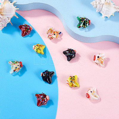 14Pcs 7 Colors Handmade Lampwork Beads LAMP-TA0002-43-1