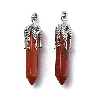 Natural Red Jasper Big Pointed Pendants G-E059-03AS-07-1