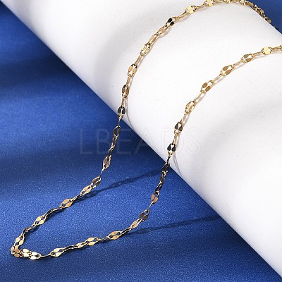 1.5MM Unisex 304 Stainless Steel Dapped Chain Necklaces NJEW-P356-10G-1