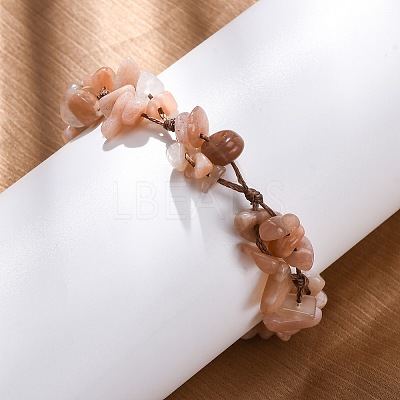Adjustable Natural Gemstone Braided Bead Bracelets for Women BJEW-U035-02-1