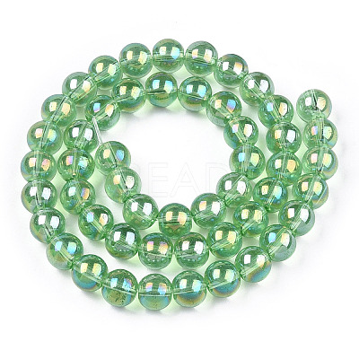 Electroplate Transparent Glass Beads Strands X-GLAA-T032-T8mm-AB17-1