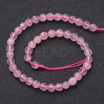 Natural Rose Quartz Beads Strands G-G099-F4mm-15-1