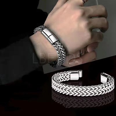 Punk Style 304 Stainless Steel Curb Chain Bracelets for Men WGFAED6-04-1