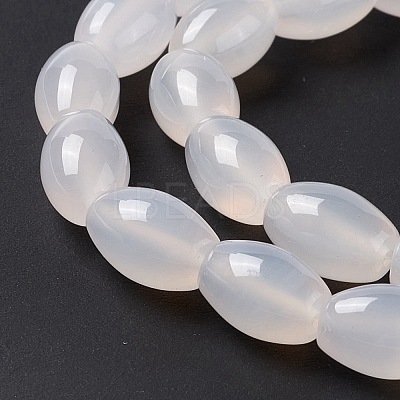 Natural White Agate Beads Strands G-C247-01B-1
