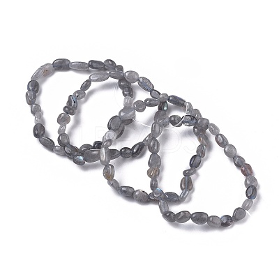 Natural Labradorite Bead Stretch Bracelets BJEW-K213-33-1