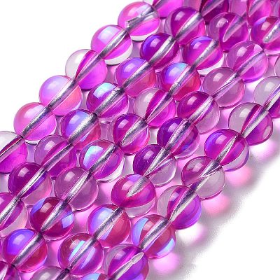 Synthetic Moonstone Beads Strands G-P528-J02-06-1