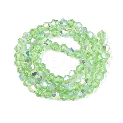 AB Color Plated Transparent Glass Beads Strands GLAA-G127-01-02K-1