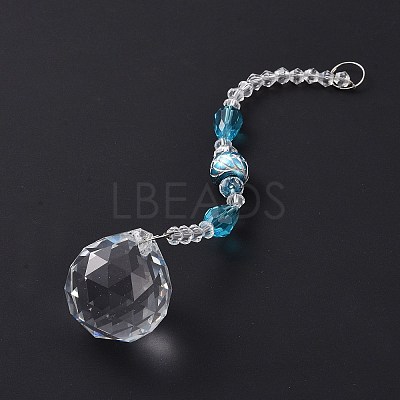 Faceted Crystal Glass Ball Chandelier Suncatchers Prisms AJEW-G025-A07-1