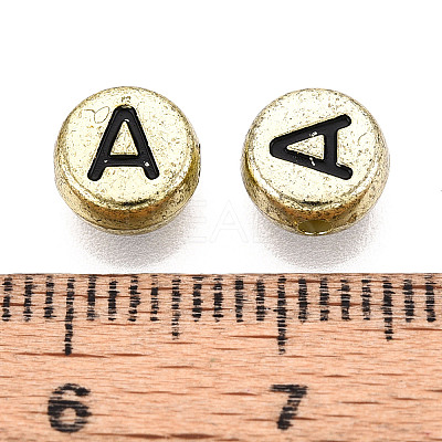 Plating Acrylic Horizontal Hole Letter Beads PACR-ZX018-06A-1