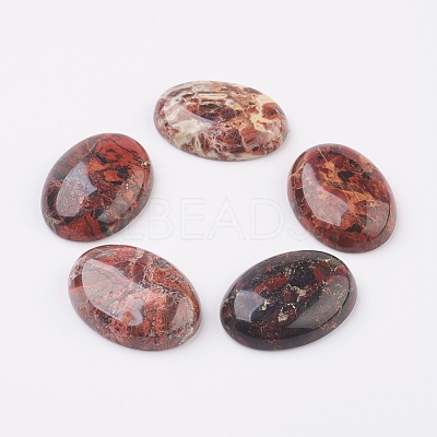 Natural Brecciated Jasper Flat Back Cabochons G-G741-30x40mm-02-1