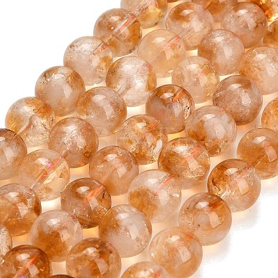 Hearted Natural Citrine Beads Strands GG-T002-A01-12mm-1