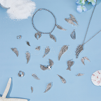 110Pcs 22 Styles Tibetan Style Alloy Pendants FIND-DC0005-79-1