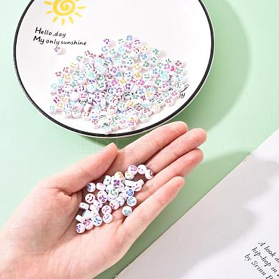 White Opaque Acrylic Beads MACR-YW0001-20-1
