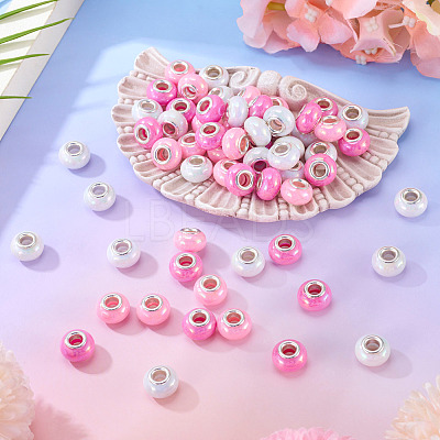 150Pcs Opaque Resin European Beads RESI-TA0004-61C-1