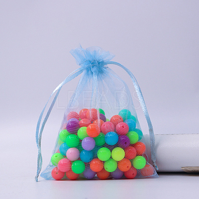 Rectangle Organza Drawstring Bags CON-PW0001-054A-20-1