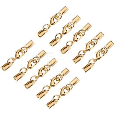 Alloy Clip Ends With Lobster Claw Clasps KK-PH0034-22-1
