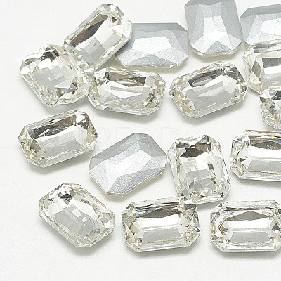 Pointed Back Glass Rhinestone Cabochons X-RGLA-T079-13x18mm-1