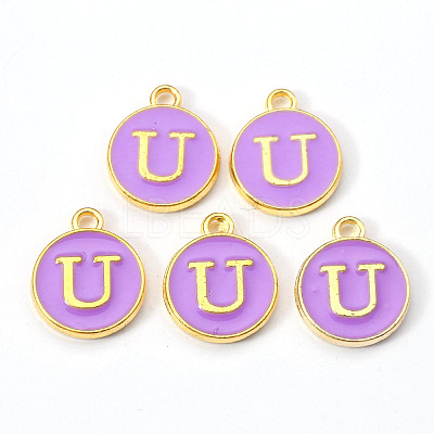 Golden Plated Alloy Enamel Charms ENAM-S118-10U-1