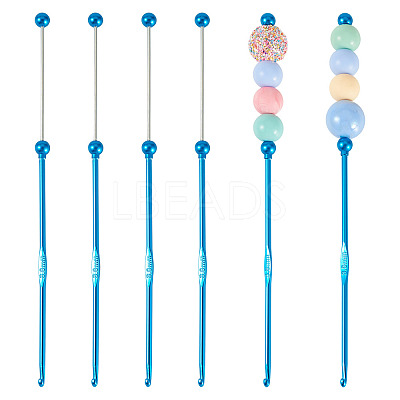 4Pcs DIY Alloy Beadable Crochet Hooks AJEW-TA0003-50E-1