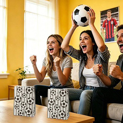 15Pcs Football Print Paper Cady Bags ABAG-TA0002-33B-1