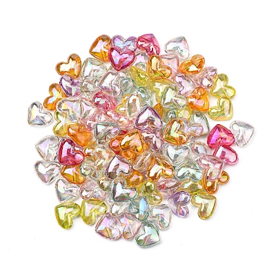 Plating AB Color Transparent Acrylic Beads PACR-CJ0001-15-1