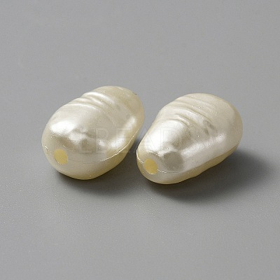 ABS Plastic Imitation Pearl Beads PEAR-WH0004-06-1
