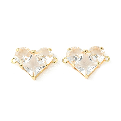 Brass Pave Cubic Zirconia Connector Charms KK-L208-04G-05-1