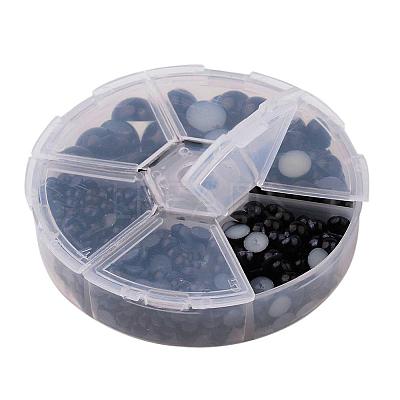 1Box ABS Plastic Imitation Pearl Dome Cabochons SACR-JP0001-25-1