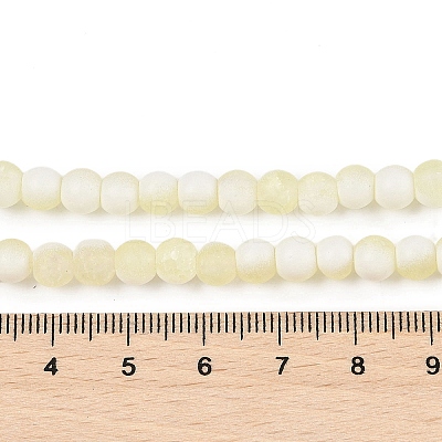 Frosted Crackle Glass Beads Strands GLAA-U001-8mm-M11-1