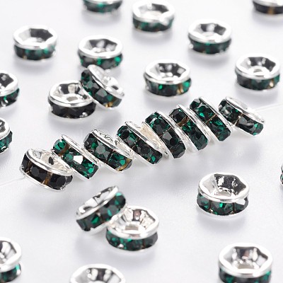 Brass Grade A Rhinestone Spacer Beads RSB034NF-12-1
