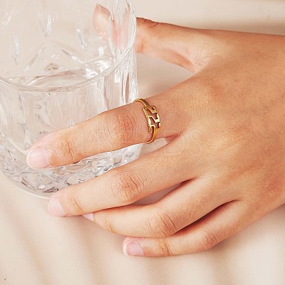 Number Pendant Necklace & Open Cuff Ring JX196A-1