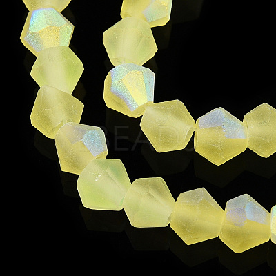 Imitate Austrian Crystal Bicone Frosted Glass Beads Strands LS-EGLA-A039-T6mm-MB21-1