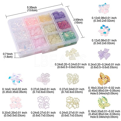 62G 12 Style Plastic Sequin Beads PVC-YW0001-01-1