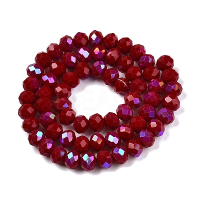 Electroplate Opaque Solid Color Glass Beads Strands EGLA-A044-P8mm-L02-1