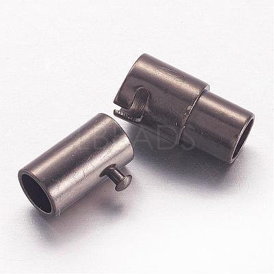 Brass Locking Tube Magnetic Clasps KK-MC078-B-1